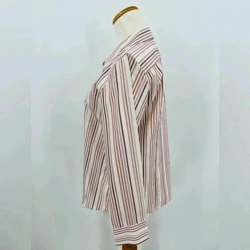 Talbots Vertical Striped Button Down Collared Shi… - image 3